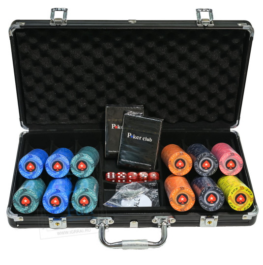 Набор для покера EPT Black на 300 фишек, 100% керамика